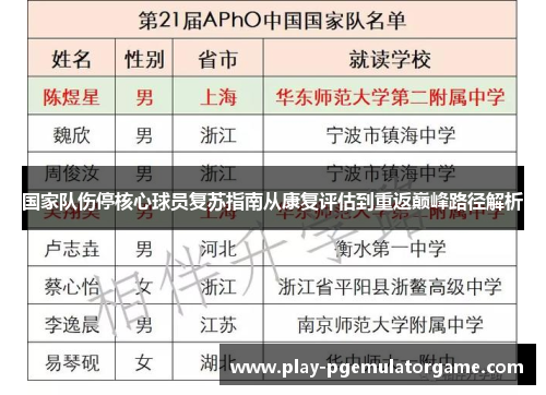 国家队伤停核心球员复苏指南从康复评估到重返巅峰路径解析